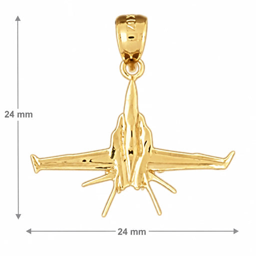Airplane Charm Pendant 14k Gold Yellow Gold 14k