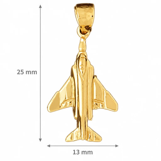 Airplane Charm Pendant 14k Gold Yellow Gold 14k