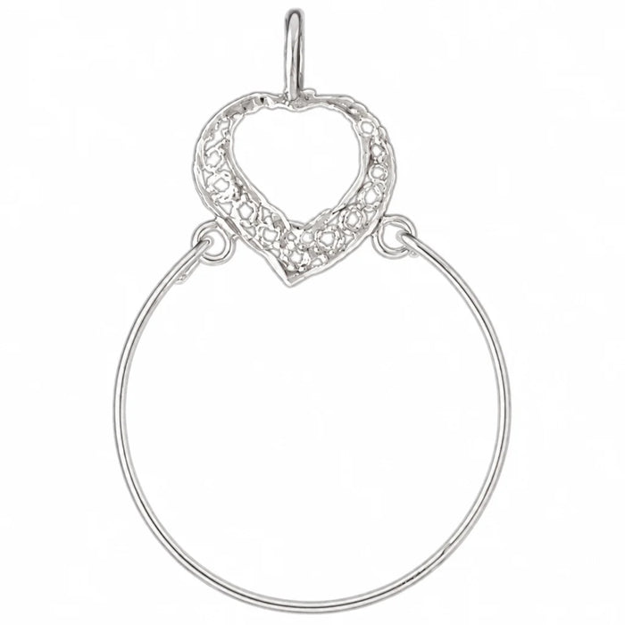 Heart Charm Holder Charm Pendant 14k Gold White Gold 14k