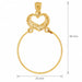 Heart Charm Holder Charm Pendant 14k Gold Yellow Gold 14k