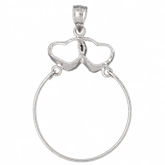 Heart Charm Holder Charm Pendant 14k Gold White Gold 14k