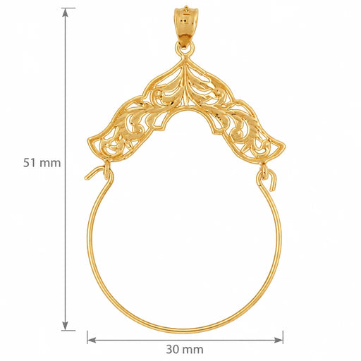 Charm Holder Charm Pendant 14k Gold Yellow Gold 14k