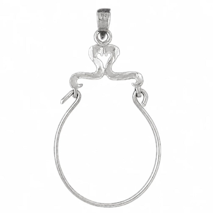 Heart Charm Holder Charm Pendant 14k Gold White Gold 14k