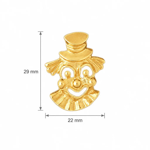 Clown Charm Pendant 14k Gold Yellow Gold 14k