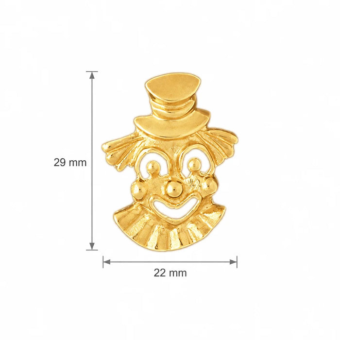 Clown Charm Pendant 14k Gold Yellow Gold 14k