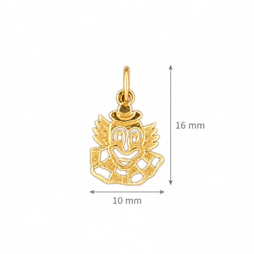 Clown Charm Pendant 14k Gold Yellow Gold 14k