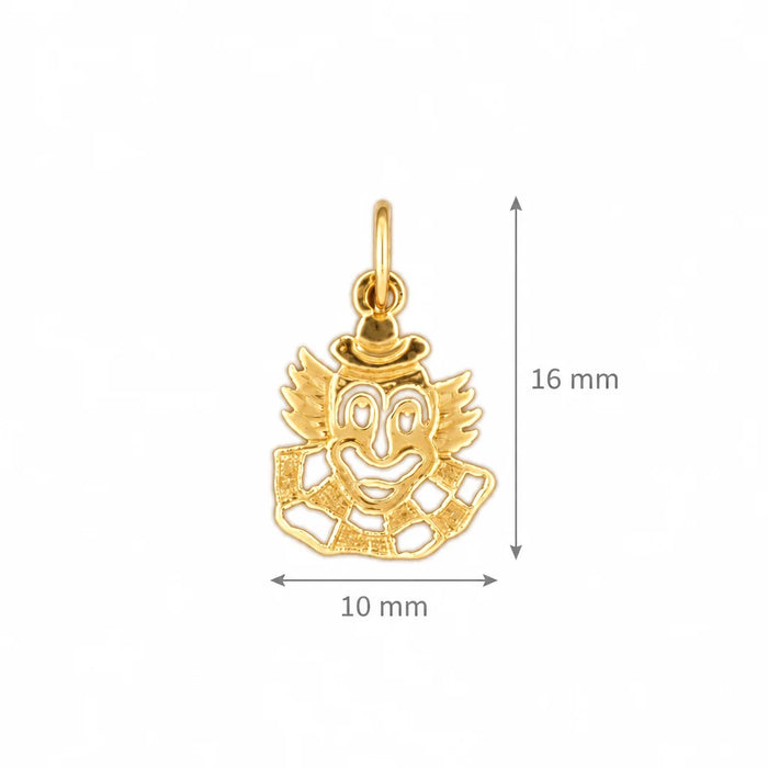 Clown Charm Pendant 14k Gold Yellow Gold 14k