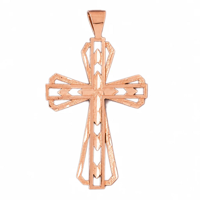 Cross Charm Pendant 14k Gold Rose Gold 14k