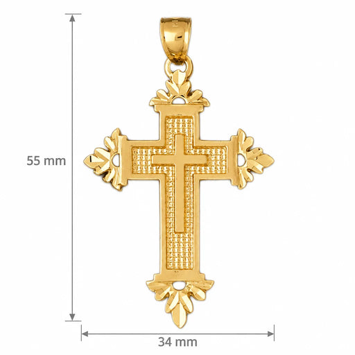 Cross Charm Pendant 14k Gold Yellow Gold 14k