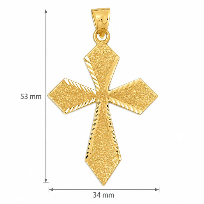 Cross Charm Pendant 14k Gold Yellow Gold 14k