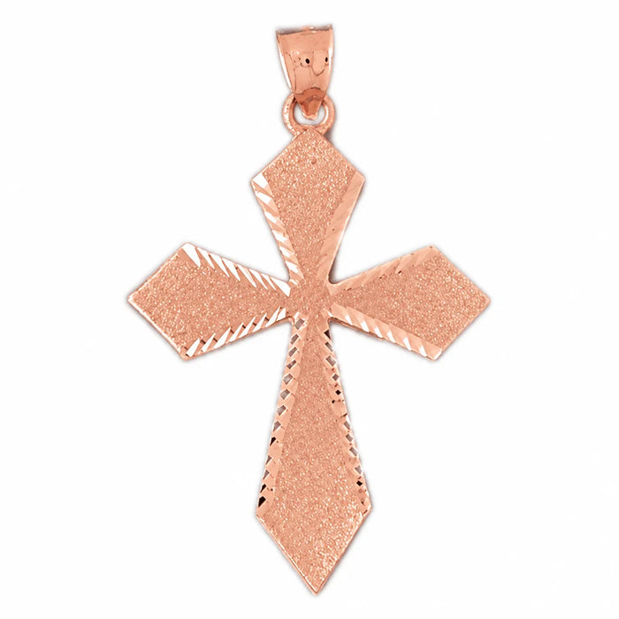 Cross Charm Pendant 14k Gold Rose Gold 14k