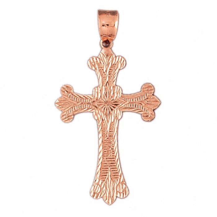 Cross Charm Pendant 14k Gold Rose Gold 14k