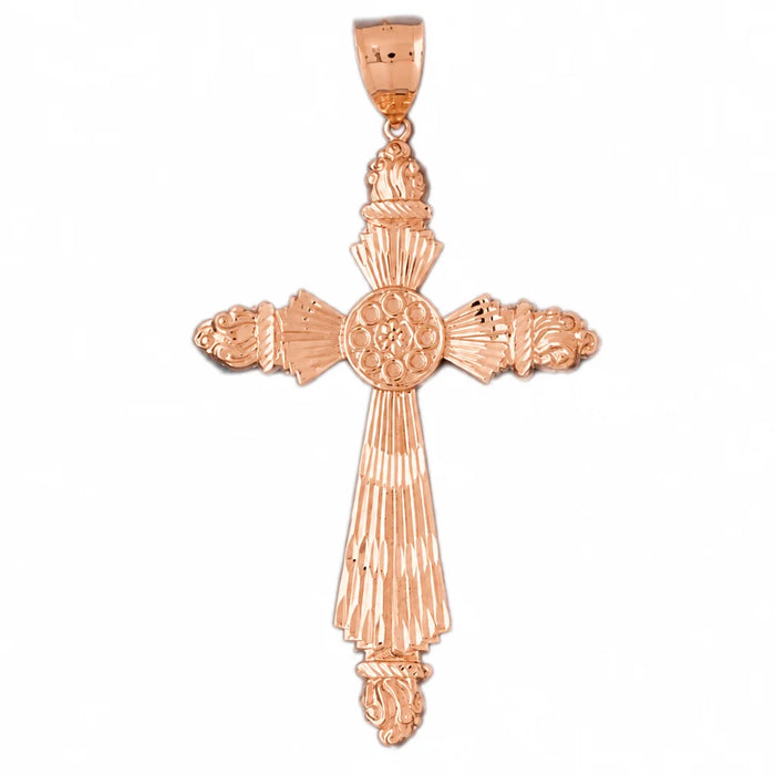 Cross Charm Pendant 14k Gold Rose Gold 14k