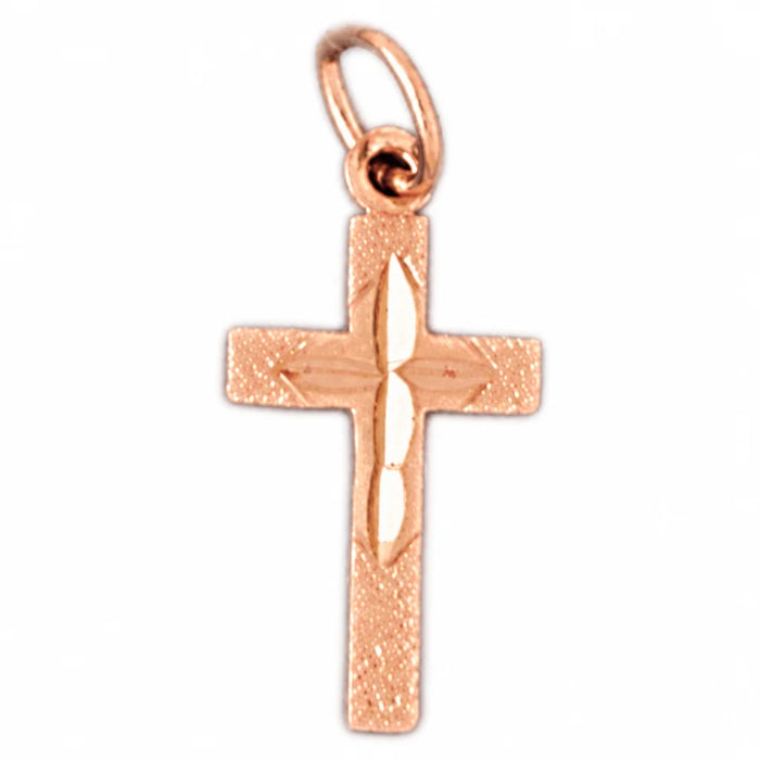 Cross Charm Pendant 14k Gold Rose Gold 14k
