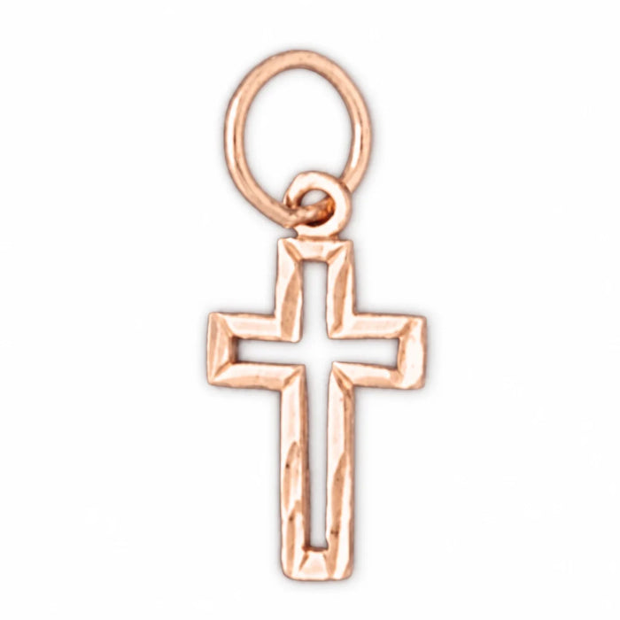 Cross Charm Pendant 14k Gold Rose Gold 14k