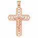 Jesus Christ on Cross Charm Pendant 14k Gold Rose Gold 14k