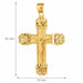 Jesus Christ on Cross Charm Pendant 14k Gold Yellow Gold 14k