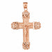 Jesus Christ on Cross Charm Pendant 14k Gold Rose Gold 14k