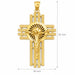 Two Tone Jesus Christ on Cross Charm Pendant 14k Gold Yellow Gold 14k