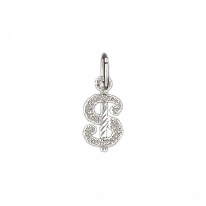 Dollar Sign Charm Pendant 14k Gold White Gold 14k