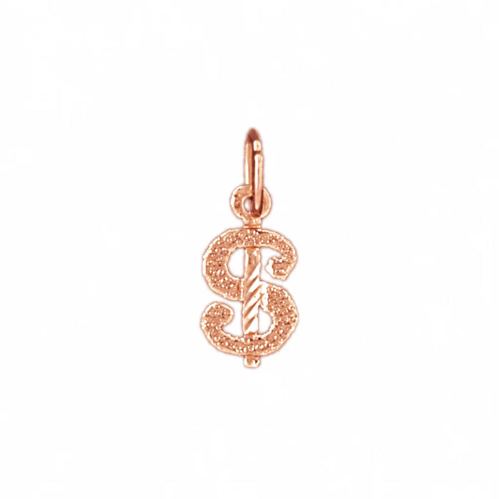 Dollar Sign Charm Pendant 14k Gold Rose Gold 14k