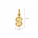 Dollar Sign Charm Pendant 14k Gold Yellow Gold 14k