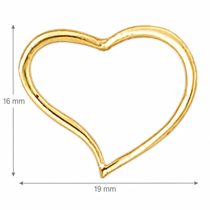 Floating Heart Charm Pendant 14k Gold Yellow Gold 14k