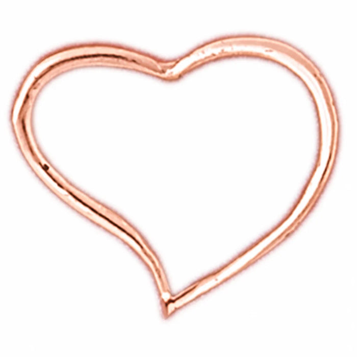 Floating Heart Charm Pendant 14k Gold Rose Gold 14k