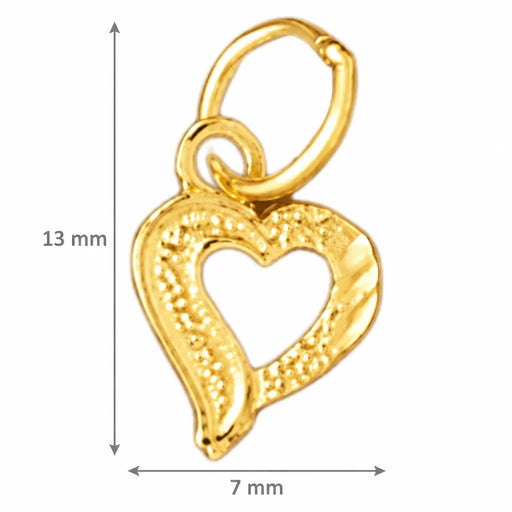 Heart Charm Pendant 14k Gold Yellow Gold 14k
