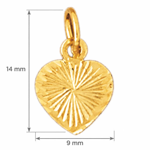 Heart Charm Pendant 14k Gold Yellow Gold 14k