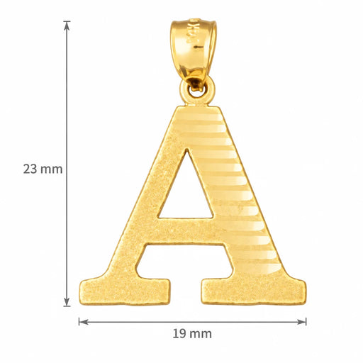 Initial A Charm Pendant 14k Gold (1.5 Grams) Yellow Gold 14k