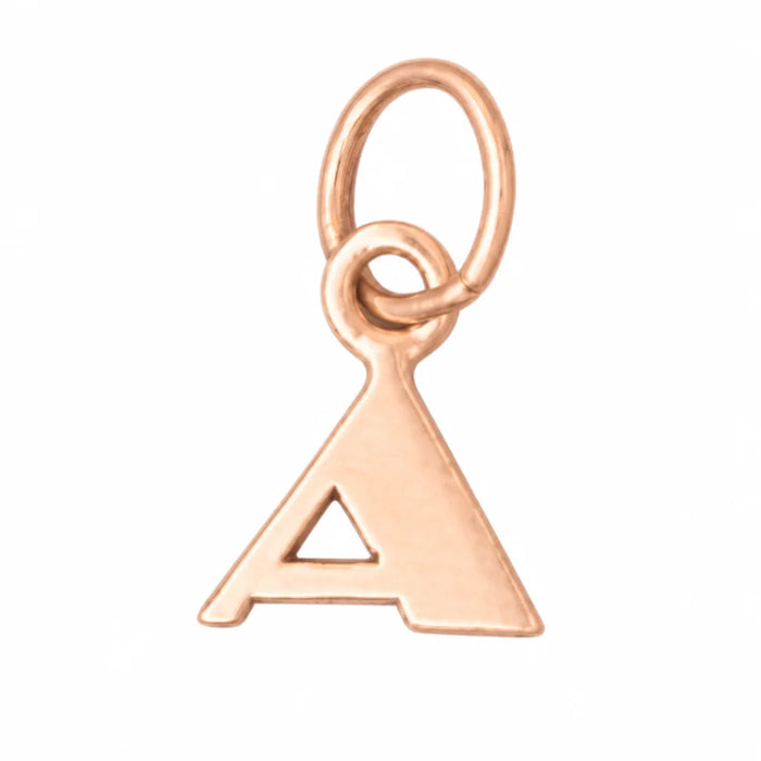 Initial A Charm Pendant 14k Gold Rose Gold 14k
