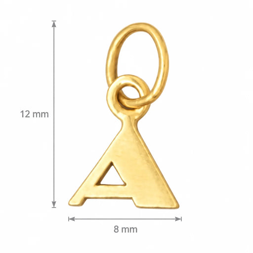 Initial A Charm Pendant 14k Gold Yellow Gold 14k