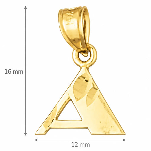 Initial A Charm Pendant 14k Gold Yellow Gold 14k