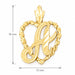 Initial A Heart Charm Pendant 14k Gold Yellow Gold 14k