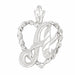 Initial A Heart Charm Pendant 14k Gold White Gold 14k