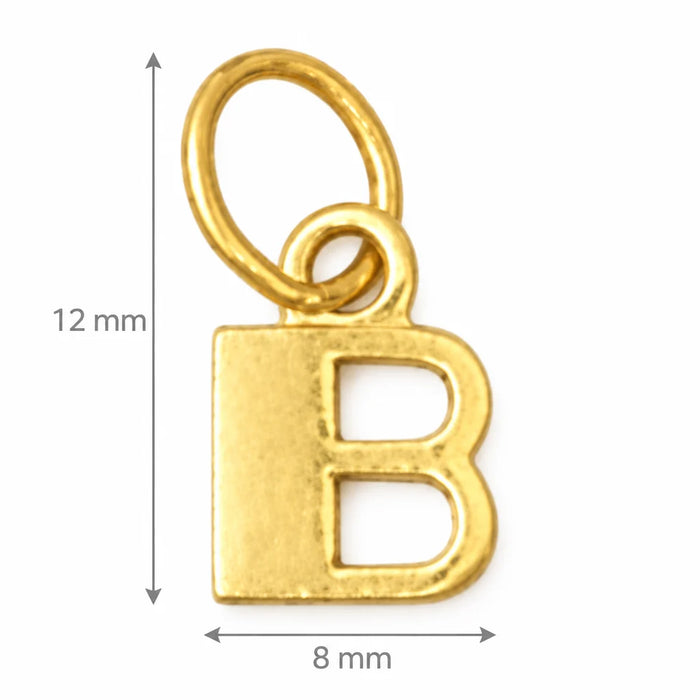 Initial B Charm Pendant 14k Gold Yellow Gold 14k