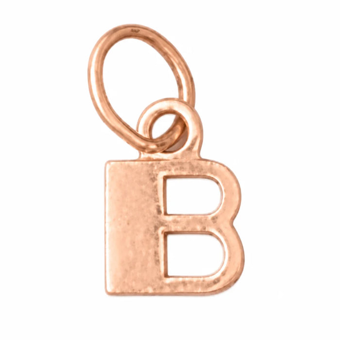 Initial B Charm Pendant 14k Gold Rose Gold 14k