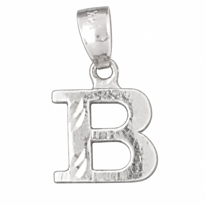 Initial B Charm Pendant 14k Gold White Gold 14k