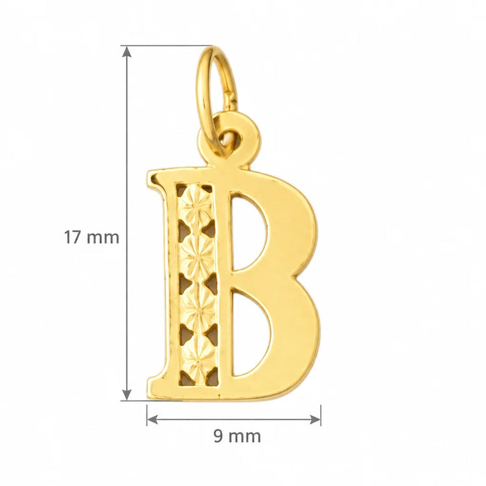 Initial B Charm Pendant 14k Gold Yellow Gold 14k