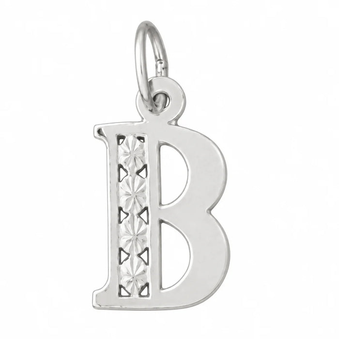 Initial B Charm Pendant 14k Gold White Gold 14k