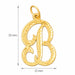 Initial B Classic Charm Pendant 14k Gold Yellow Gold 14k