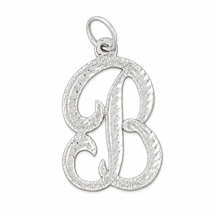 Initial B Classic Charm Pendant 14k Gold White Gold 14k