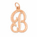 Initial B Classic Charm Pendant 14k Gold Rose Gold 14k