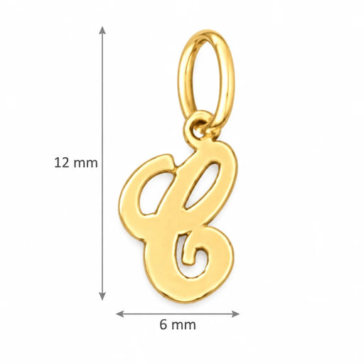 Initial C Charm Pendant 14k Gold Yellow Gold 14k