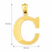 Initial C Charm Pendant 14k Gold (1.5 Grams) Yellow Gold 14k