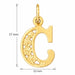 Initial C Charm Pendant 14k Gold Yellow Gold 14k