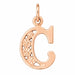 Initial C Charm Pendant 14k Gold Rose Gold 14k