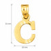 Initial C Charm Pendant 14k Gold Yellow Gold 14k