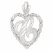 Initial C Heart Charm Pendant 14k Gold White Gold 14k